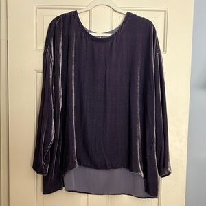 NWT Eileen Fisher Velvet Round Neck Box Top